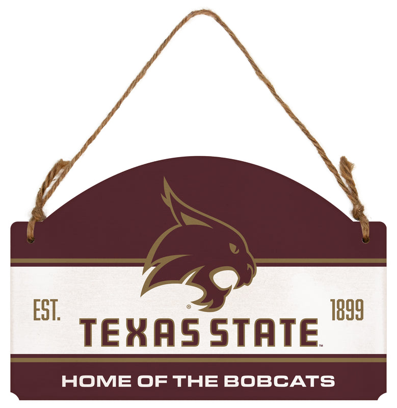 Texas State Bobcats Flat Wood Sign with Hanging String - Officially Licensed Collegiate Product 