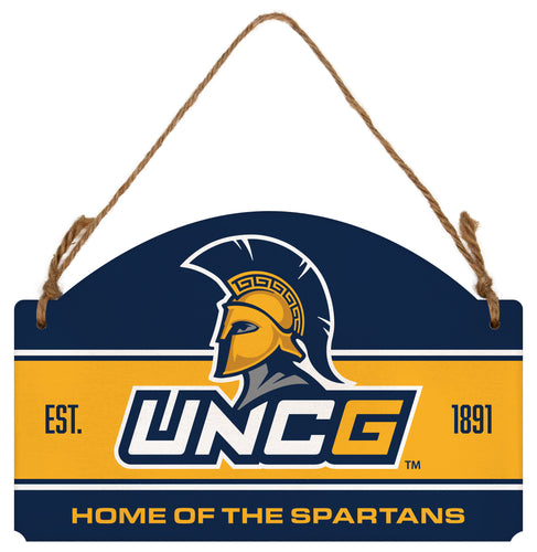 North Carolina Greensboro Spartans Flat Wood Sign with Hanging String - Officially Licensed Collegiate Product 