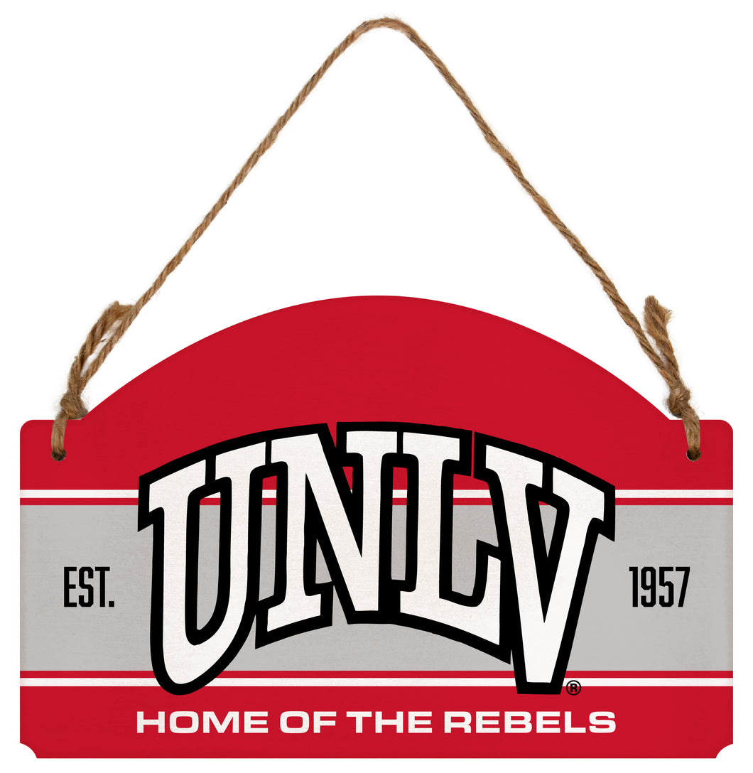 UNLV Rebels Flat Wood Sign with Hanging String - Officially Licensed Collegiate Product 