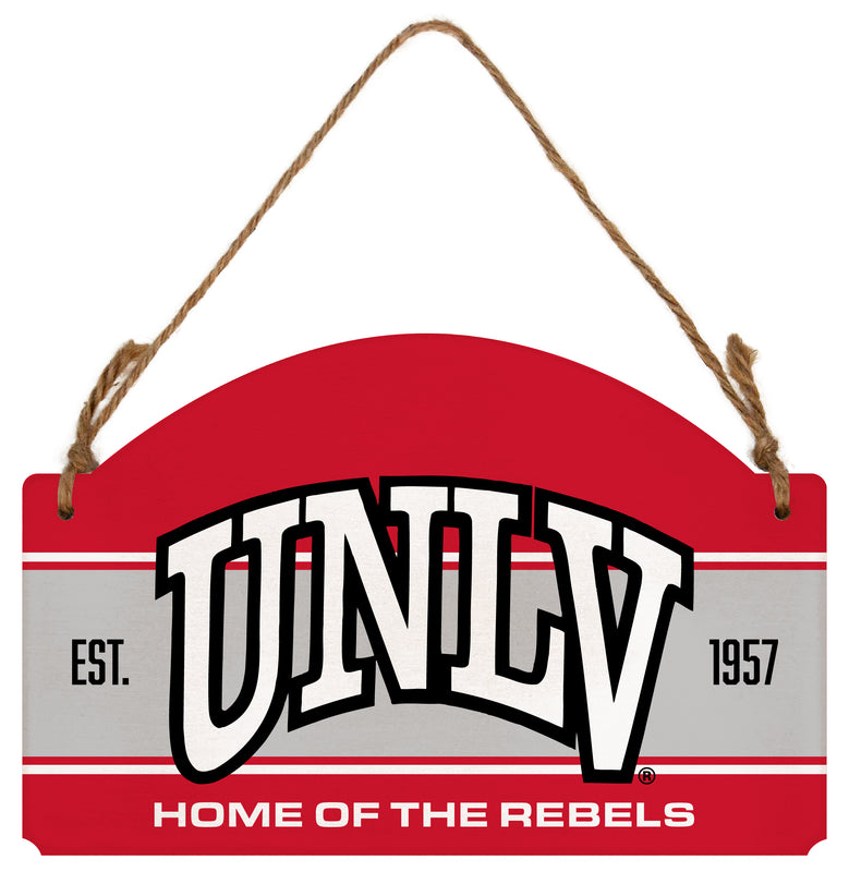 UNLV Rebels Flat Wood Sign with Hanging String - Officially Licensed Collegiate Product 