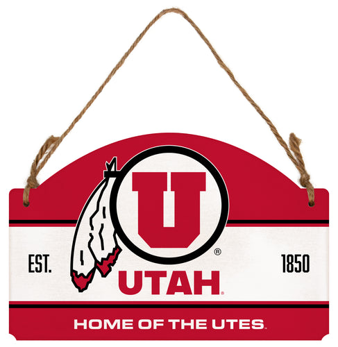 Utah Utes Flat Wood Sign with Hanging String - Officially Licensed Collegiate Product 