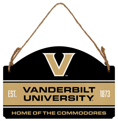 Vanderbilt University Flat Wood Sign with Hanging String - Officially Licensed Collegiate Product 