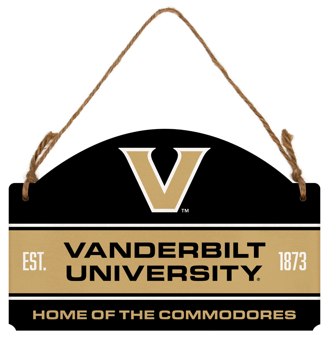 Vanderbilt University Flat Wood Sign with Hanging String - Officially Licensed Collegiate Product 