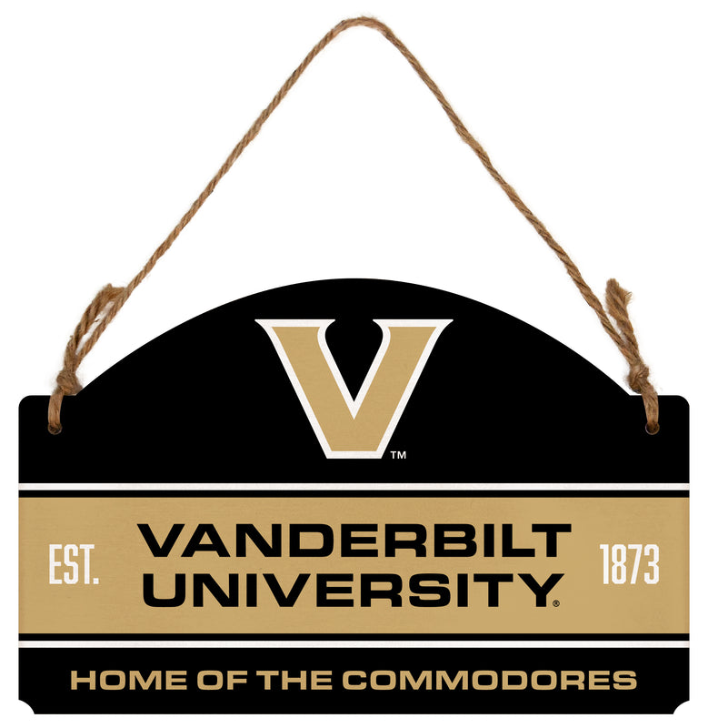 Vanderbilt University Flat Wood Sign with Hanging String - Officially Licensed Collegiate Product 