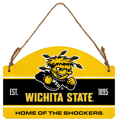 Wichita State Shockers Flat Wood Sign with Hanging String - Officially Licensed Collegiate Product 