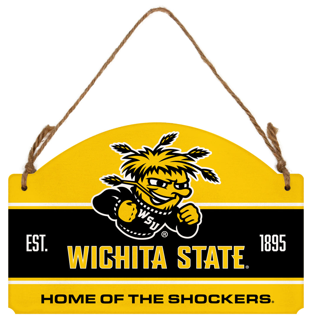 Wichita State Shockers Flat Wood Sign with Hanging String - Officially Licensed Collegiate Product 