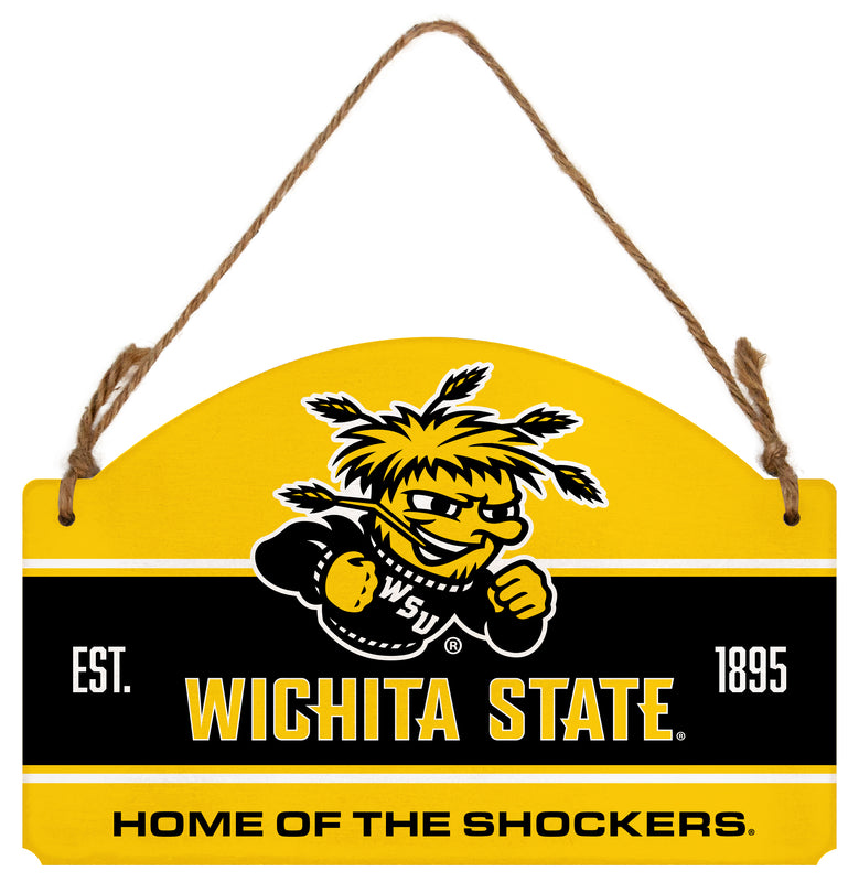 Wichita State Shockers Flat Wood Sign with Hanging String - Officially Licensed Collegiate Product 