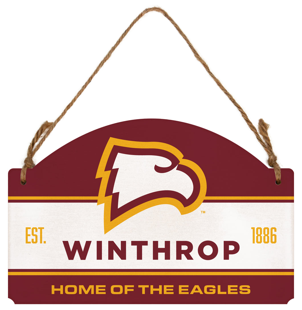Winthrop University Flat Wood Sign with Hanging String - Officially Licensed Collegiate Product 