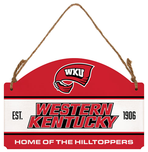 Western Kentucky Hilltoppers Flat Wood Sign with Hanging String - Officially Licensed Collegiate Product 