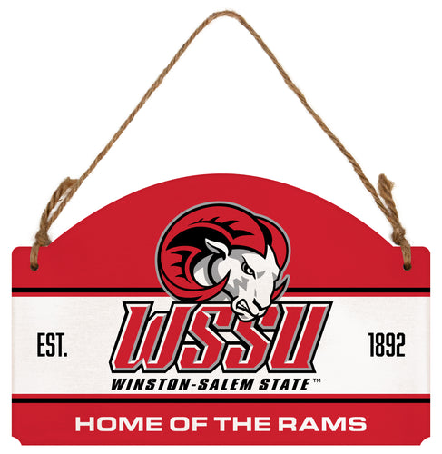 Winston-Salem State Flat Wood Sign with Hanging String - Officially Licensed Collegiate Product 