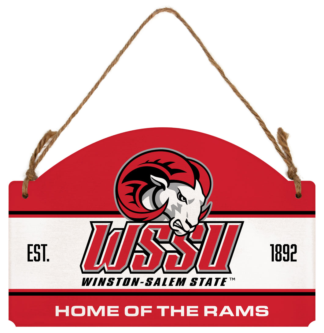 Winston-Salem State Flat Wood Sign with Hanging String - Officially Licensed Collegiate Product 
