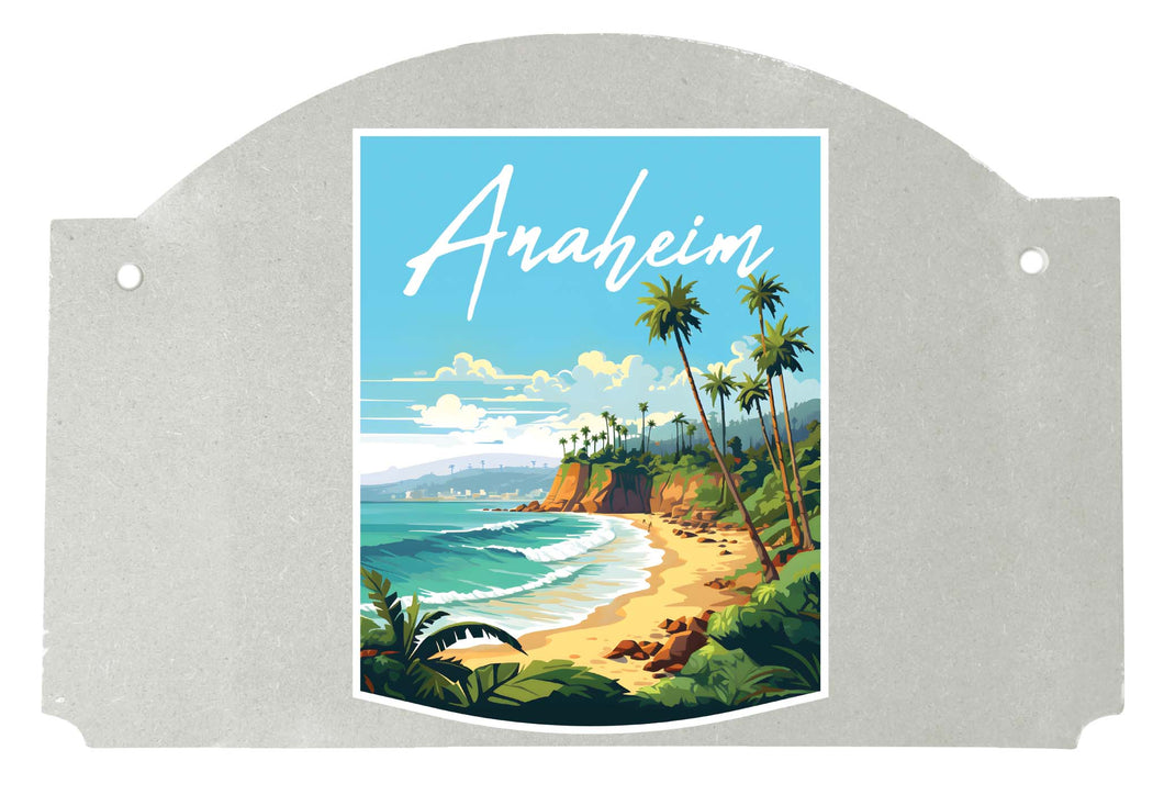 Anaheim California Design B Souvenir Wood sign flat with string 
