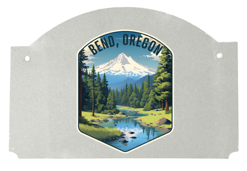 Bend Oregon Design B Souvenir Wood sign flat with string 