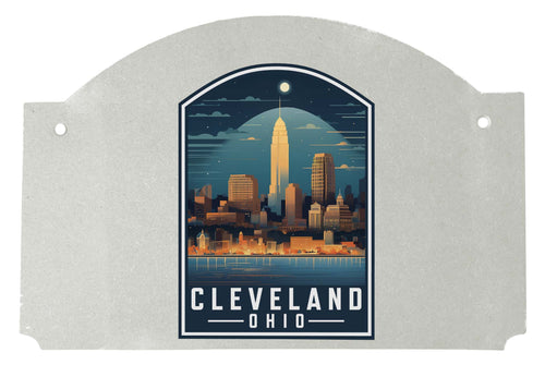 Cleveland Ohio Design A Souvenir Wood sign flat with string 