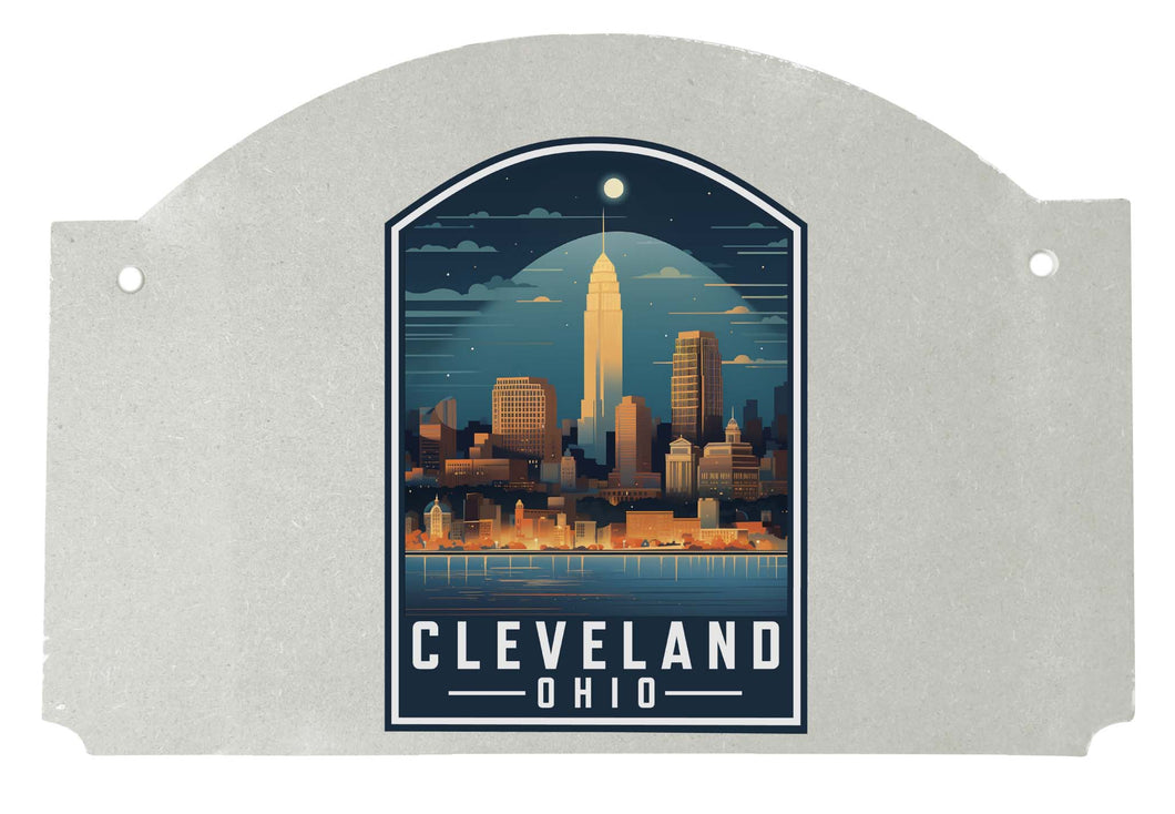 Cleveland Ohio Design A Souvenir Wood sign flat with string 