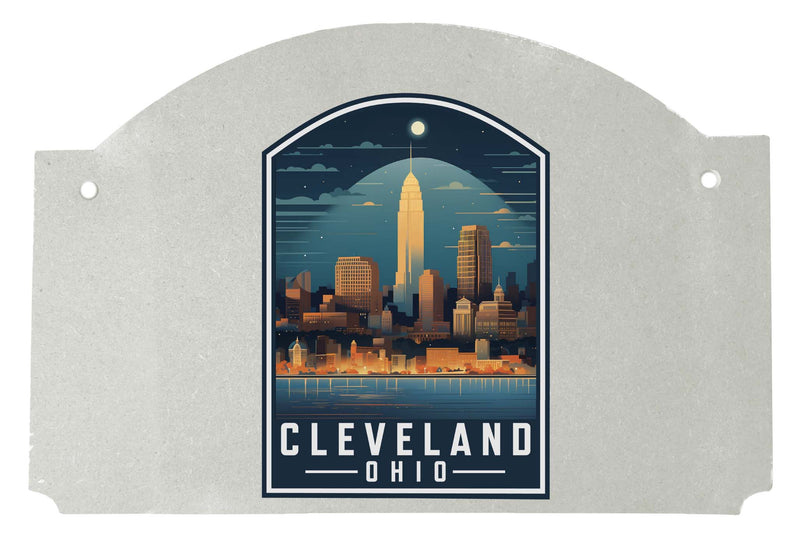 Cleveland Ohio Design A Souvenir Wood sign flat with string 
