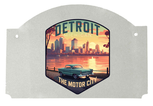 Detroit Michigan Design A Souvenir Wood sign flat with string 
