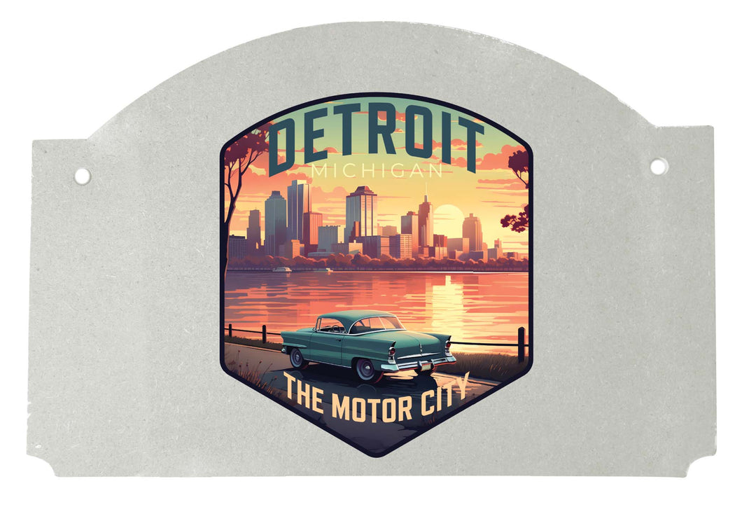 Detroit Michigan Design A Souvenir Wood sign flat with string 
