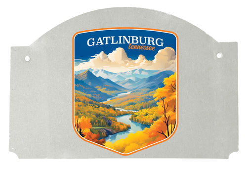 Gatlinburg Tennessee Design D Souvenir Wood sign flat with string 