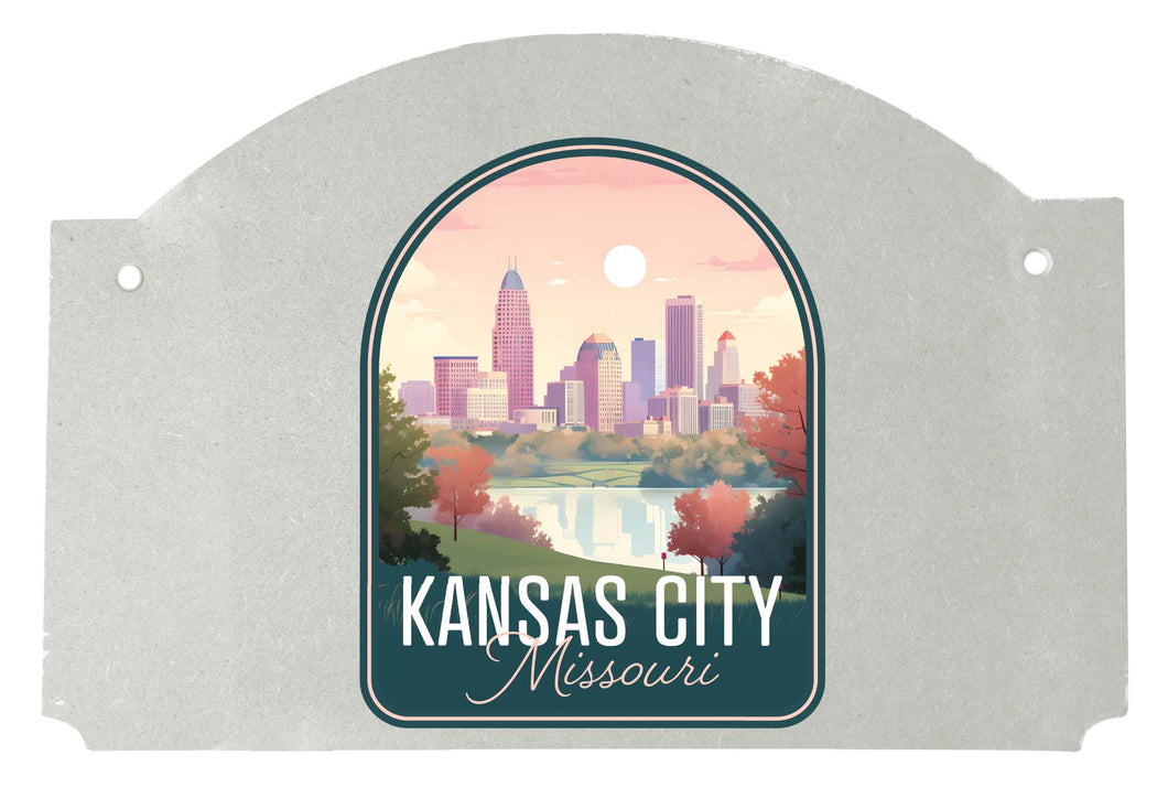 Kansas City Missouri Design B Souvenir Wood sign flat with string