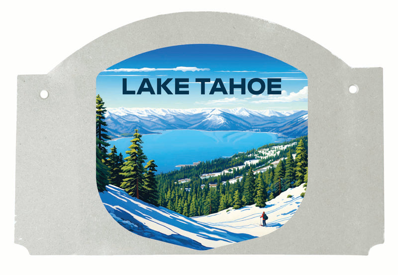 Lake Tahoe Ski Design D Souvenir Wood sign flat with string 