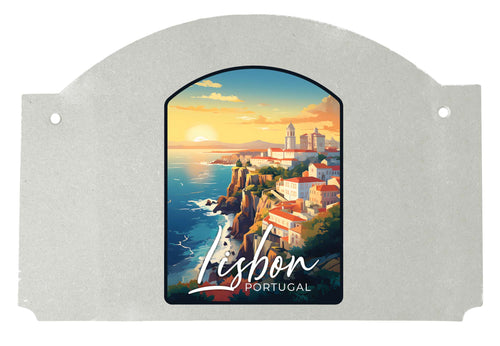 Lisbon Portugal Design B Souvenir Wood sign flat with string