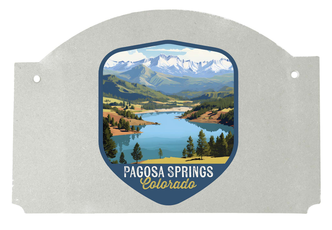 Pagosa Springs Colorado Design B Souvenir Wood sign flat with string 