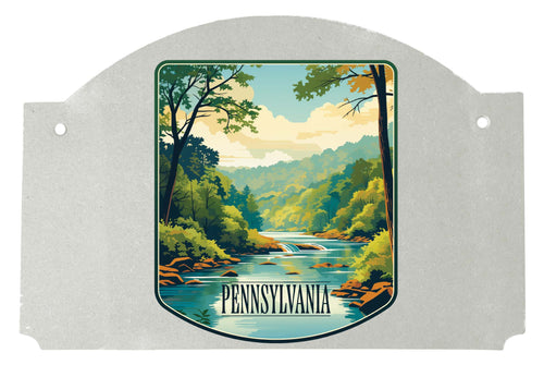 Pennsylvania Design B Souvenir Wood sign flat with string 