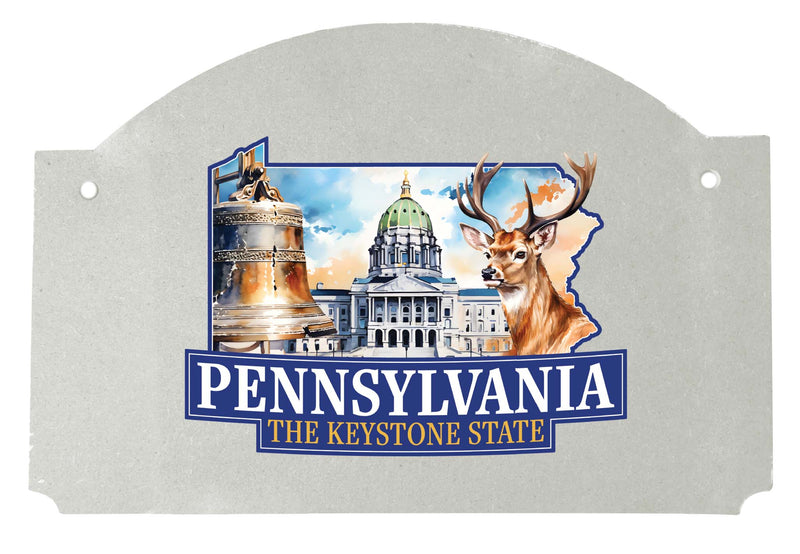 Pennsylvania Design D Souvenir Wood sign flat with string 