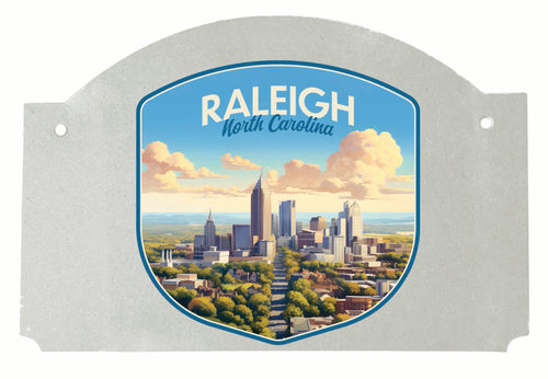 Raleigh North Carolina Daytime Cityscape Design Souvenir Wood sign flat with string 