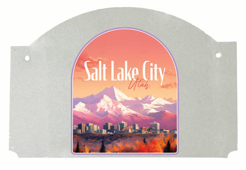 Salt Lake City Utah Design C Souvenir Wood sign flat with string 