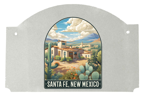Santa Fe New Mexico Design C Souvenir Wood sign flat with string 