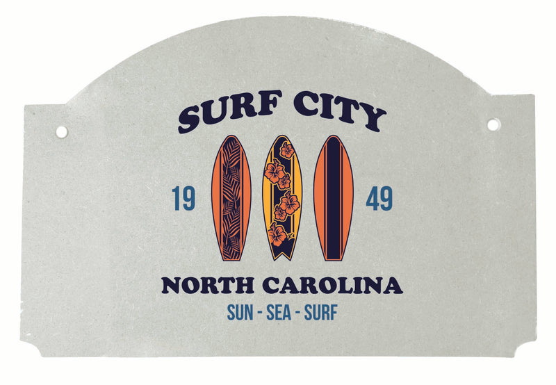 Surf City North Carolina Sun Sea Surf Design Souvenir Wood sign flat with string 