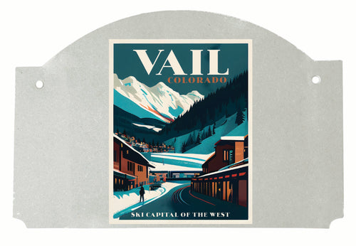 Vail Colorado Design B Souvenir Wood sign flat with string 