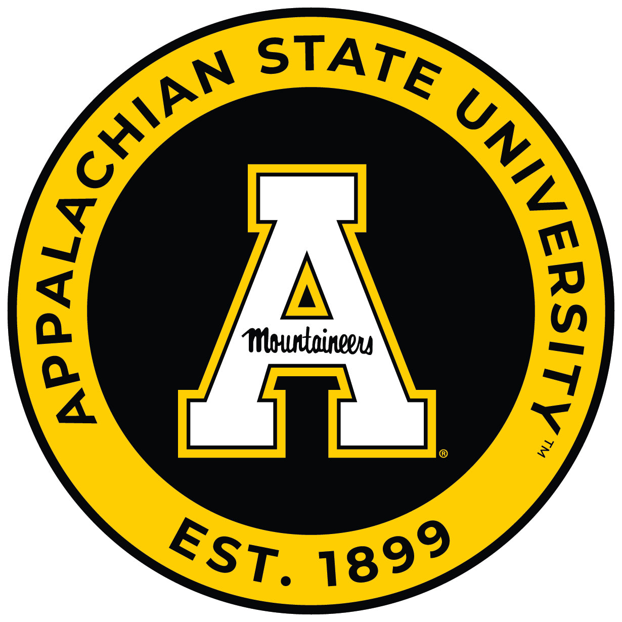 Appalachian State Round Vinyl Decal Sticker Officially Licensed ...