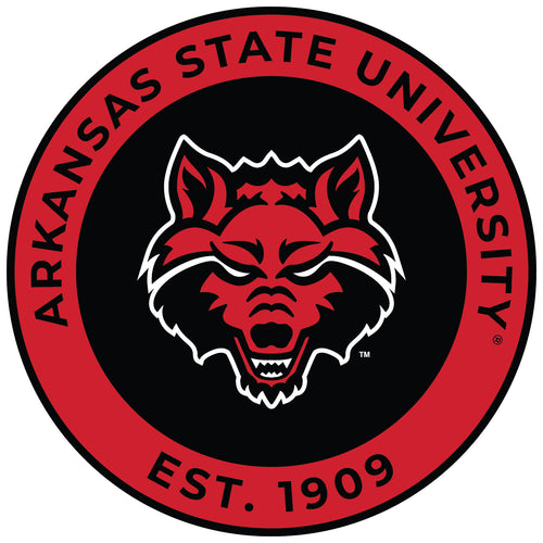 Arkansas State Round Vinyl Decal Sticker Officially Licensed Collegiate Product 4-Inch