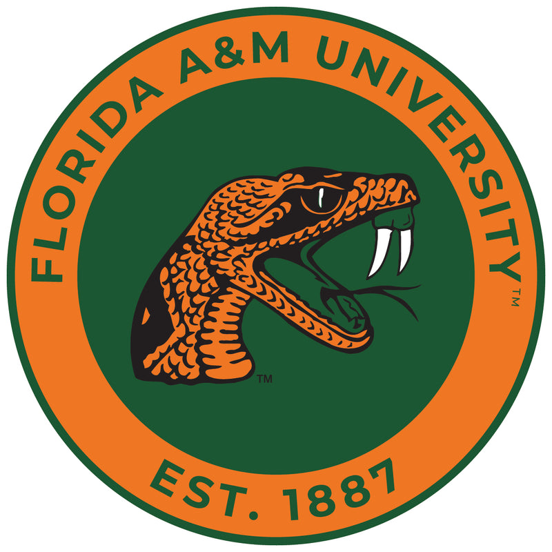 Florida A&M Rattlers Round Vinyl Decal Sticker Officially Licensed Collegiate Product 6-Inch