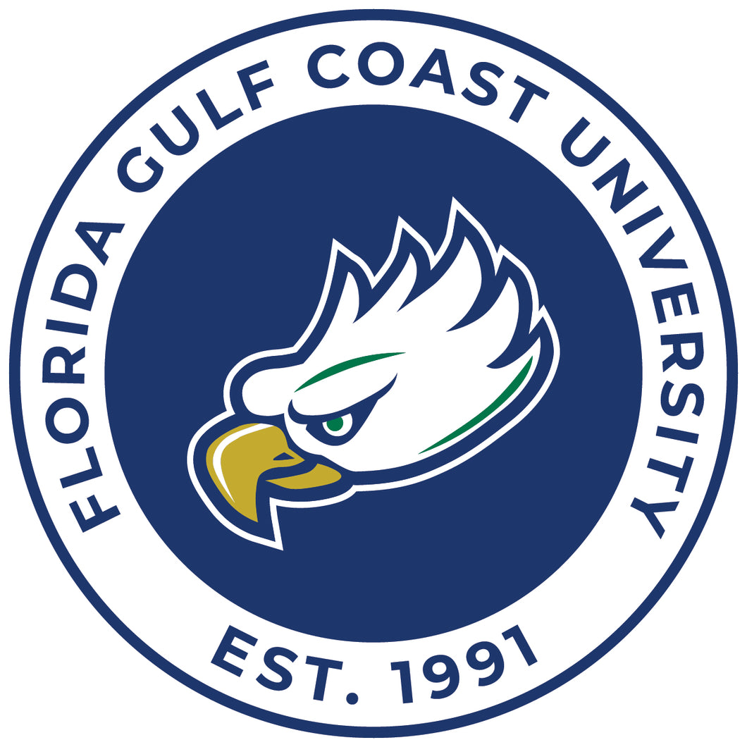 Florida Gulf Coast Eagles Round Vinyl Decal Sticker Officially Licensed Collegiate Product 8-Inch