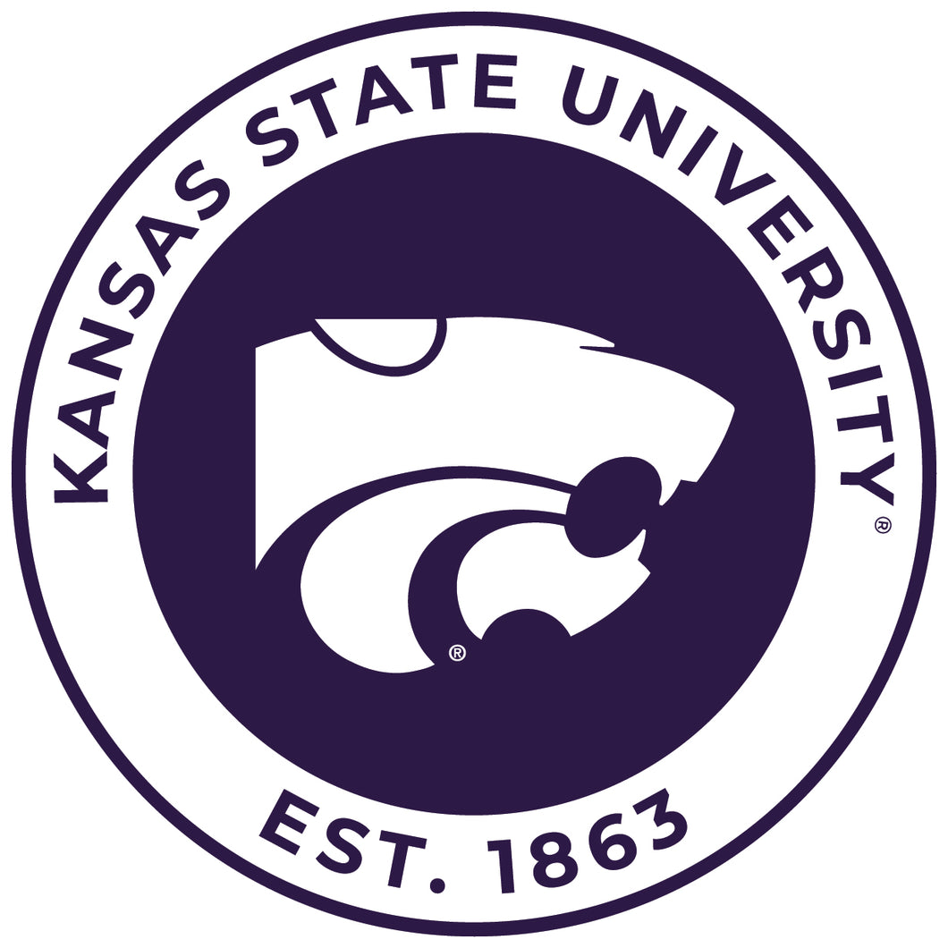 Kansas State Wildcats Round Vinyl Decal Sticker Officially Licensed Collegiate Product 8-Inch