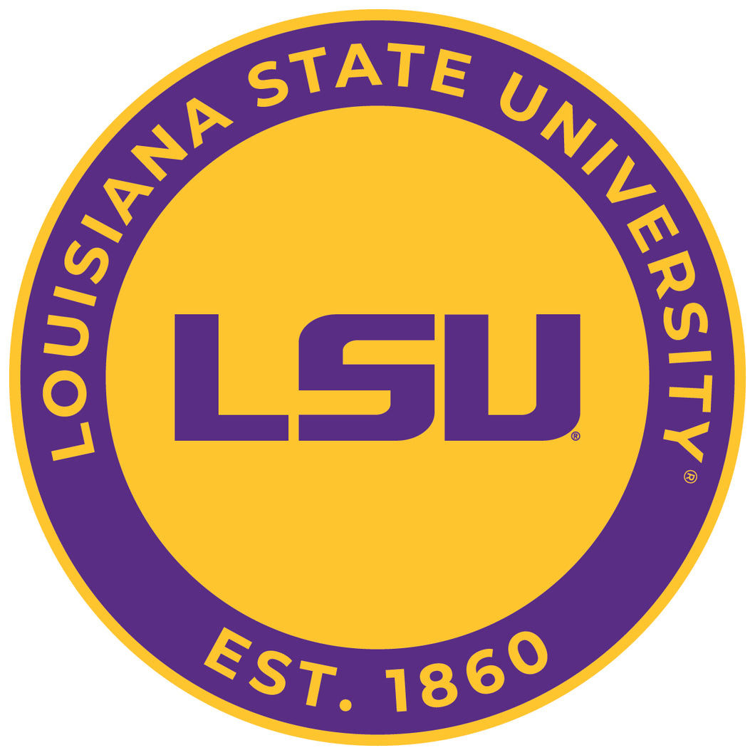 LSU Tigers Round Vinyl Decal Sticker Officially Licensed Collegiate Product 8-Inch