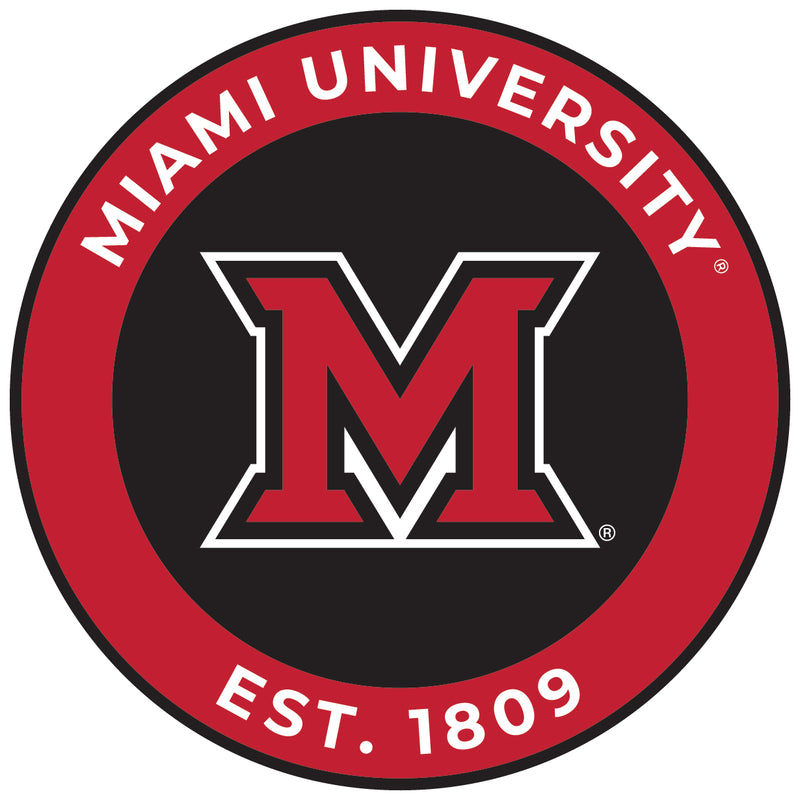 Miami University of Ohio Round Vinyl Decal Sticker Officially Licensed Collegiate Product 8-Inch