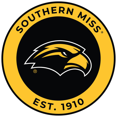 Southern Mississippi Golden Eagles Round Vinyl Decal Sticker Officially Licensed Collegiate Product 2-Inch