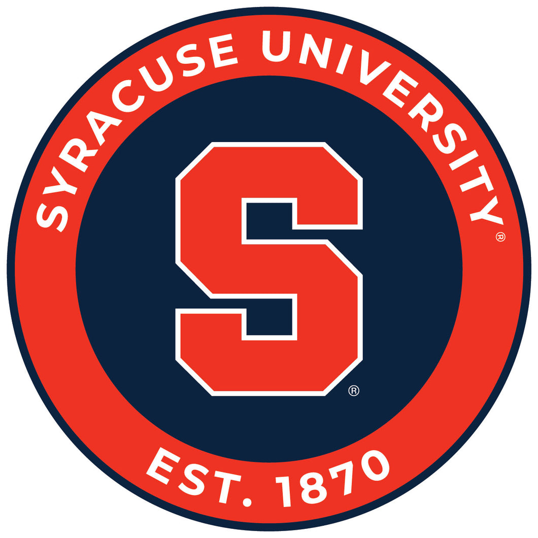 Syracuse Orange Round Vinyl Decal Sticker Officially Licensed Collegiate Product