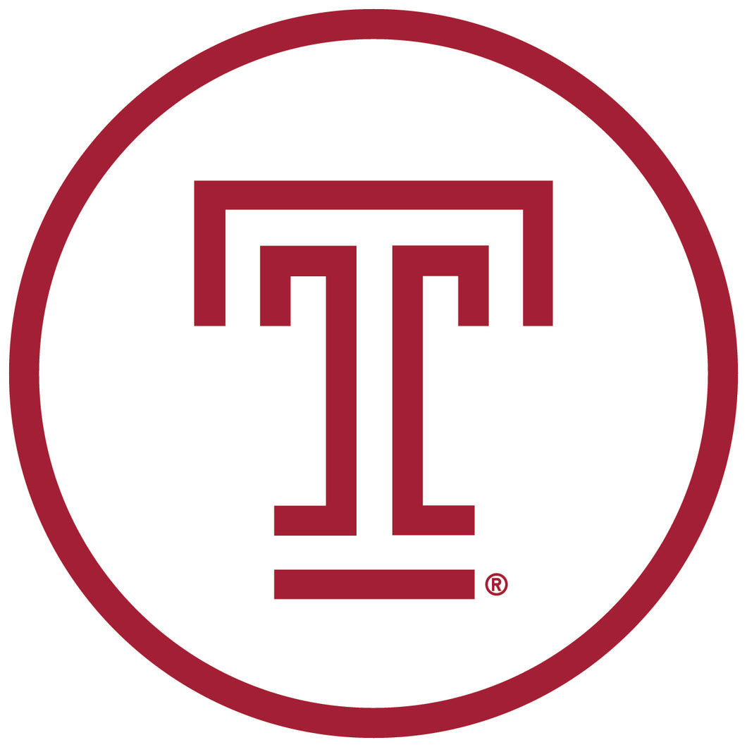 Temple University Round Vinyl Decal Sticker Officially Licensed Collegiate Product 8-Inch