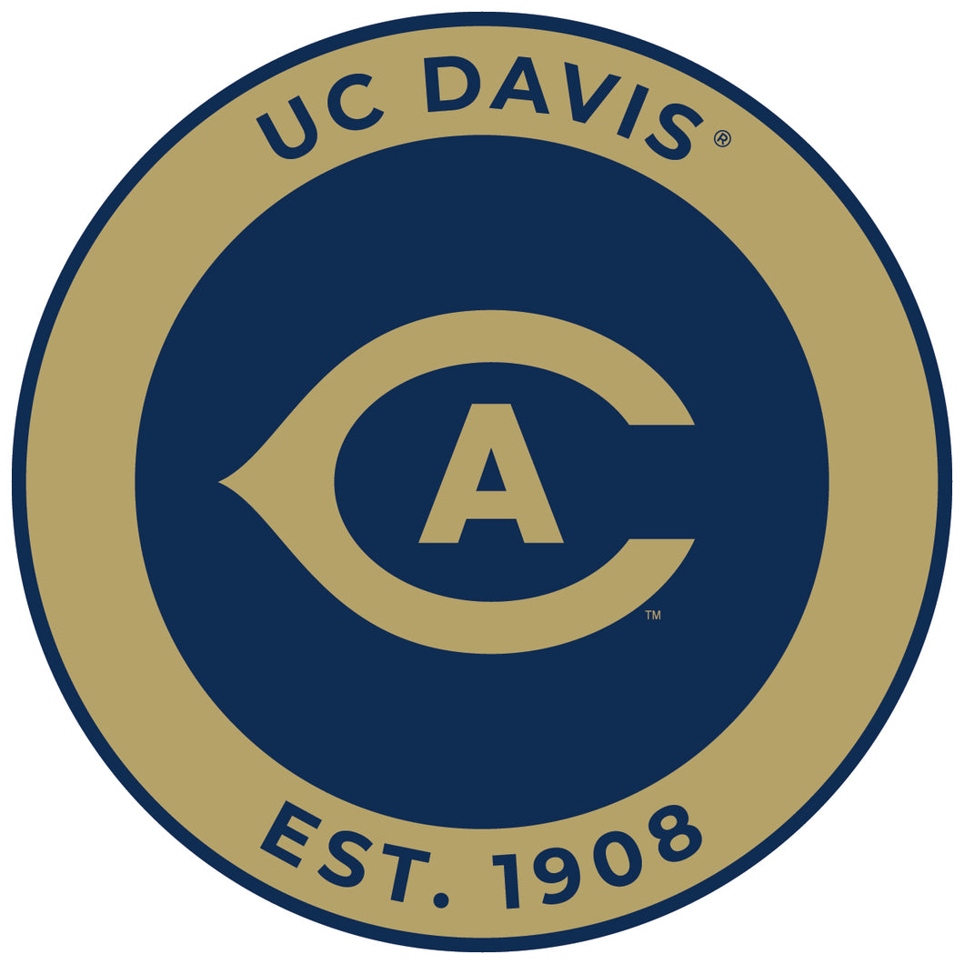 UC Davis Aggies Round Vinyl Decal Sticker Officially Licensed Collegiate Product 8-Inch