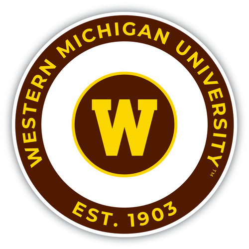 Western Michigan University Round Vinyl Decal Sticker Officially Licensed Collegiate Product 4-Inch