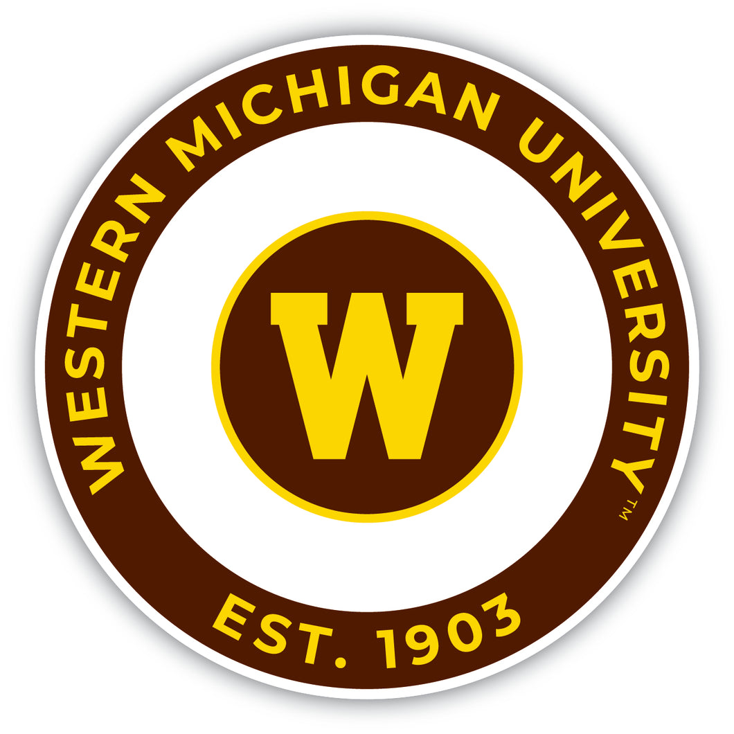 Western Michigan University Round Vinyl Decal Sticker Officially Licensed Collegiate Product 4-Inch