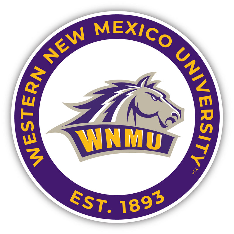 Western New Mexico University Round Vinyl Decal Sticker Officially Licensed Collegiate Product 2-Inch