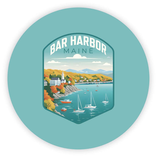 Bar Harbor Maine Design A Souvenir Round Vinyl Decal Sticker 4-Inch