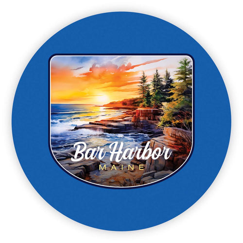 Bar Harbor Maine Design B Souvenir Round Vinyl Decal Sticker 2-Inch